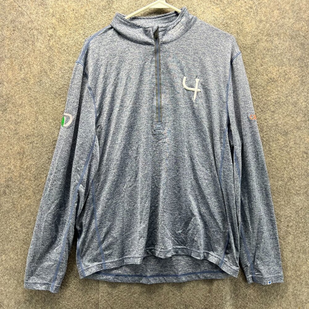 1764 Pullover Men Medium Blue Heather Long Sleeve Performance Golf Quarter Zip